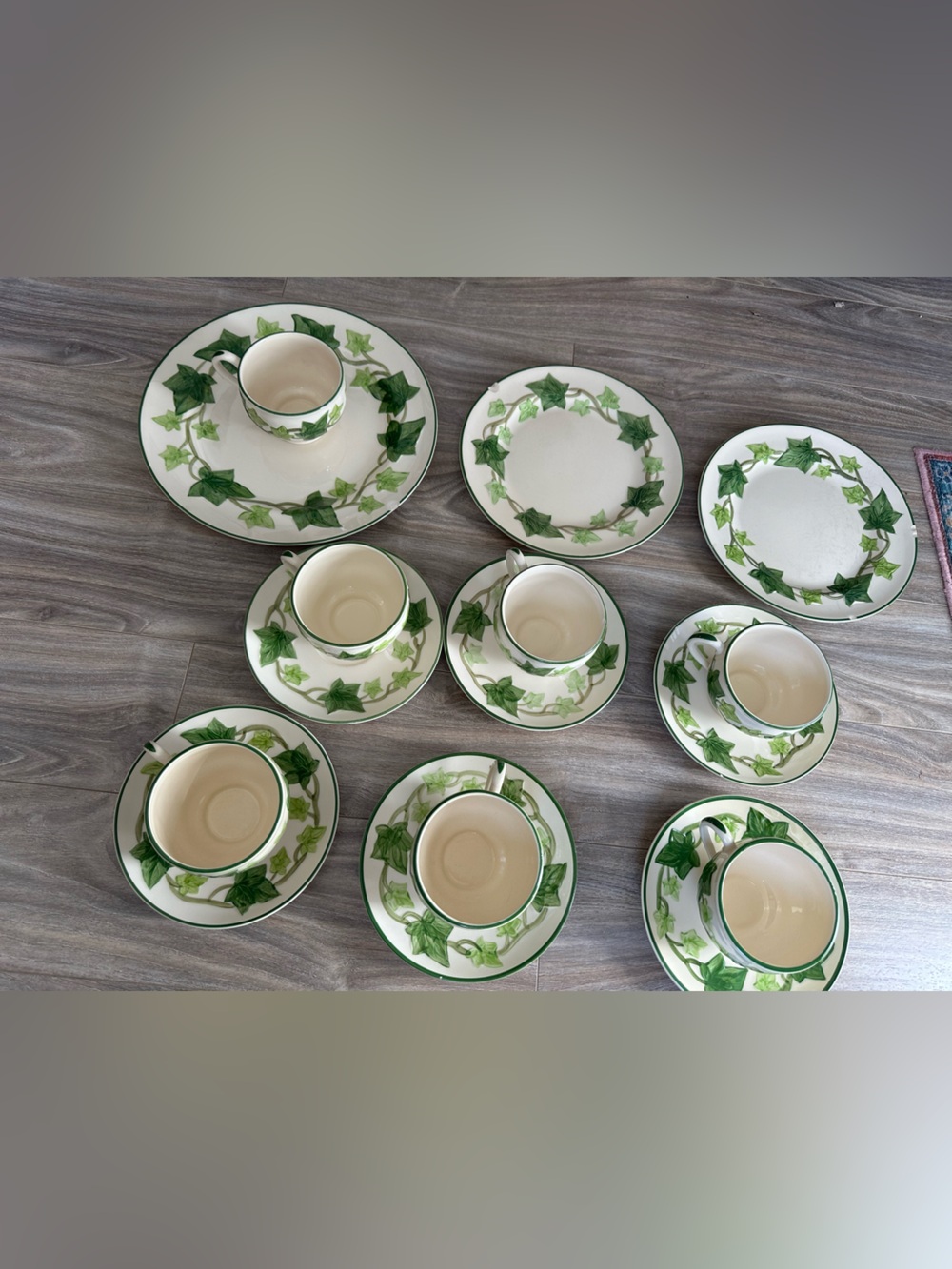 MCM Franciscan Ware Ivy Pattern Tea & Dessert Service For 6 + Extras USA 1950s